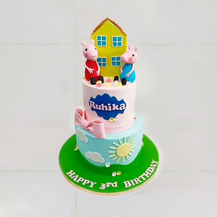 That's Sweet Cake Boutique - Peppa pig themed cake with buttercream frosting  and edible image. Based on a cake photo supplied by customer. Simple but  sweet :-) | Facebook